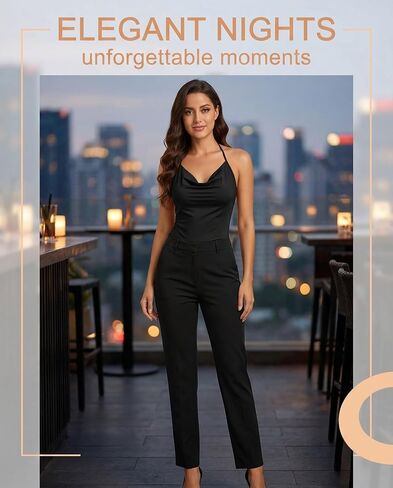 Women's Fashion Black Tube Top, Halter Neck Cowl Camisole, Sleeveless Soft Stretchy Tank Blouse, Summer Casual Vest, Basic Undershirt Size M in Kuwait