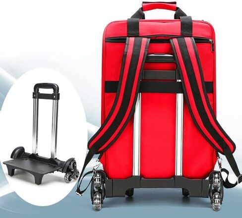 Rolling Medical Bag with Detachable Trolley, First Aid Empty Backpack, Multi-Compartment Design, Emergency Responder Trauma Bag, with Reflective Strips, for Nurses, Doctors in Kuwait