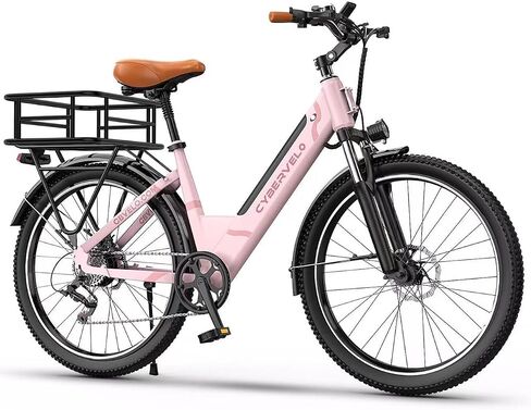 Cybervelo 750W Peak Electric Bike for Adults,up 80 Miles Removable Battery Ebike, 26" Electric E Bike with 7-Speed,Adult Electric Bicycles for Commute Beach Snow Womens/Man All Terrain in Kuwait