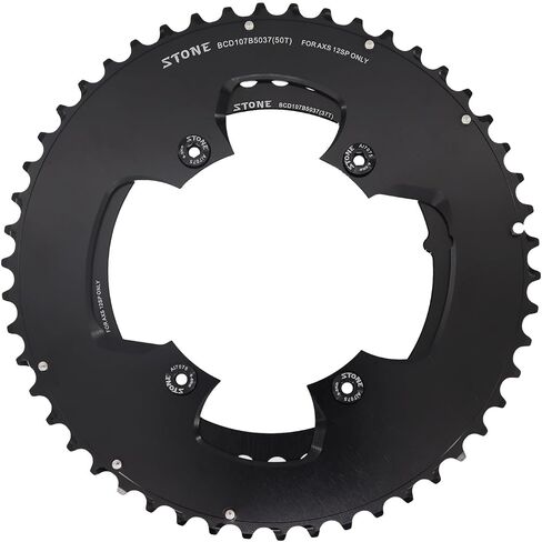 DJC Stone 107BCD Double Chainring for SRAM Force Rival eTap AXS 2X Round Road Bike Chainrings for Flattop 12 Speed Chain 46 33T 48 35T 50 37T 52 39T 54 41T in Kuwait