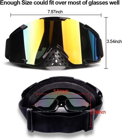Snowbike goggles 1-piece set, with neck mask and breathable face mask, suitable for both male and female teenagers (Color,1Pcs) in Kuwait