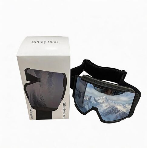 Ski Goggles for Men & Women – OTG (Over-The-Glasses) Compatible, Anti-Fog Dual Lens, UV400 Protection, Wide View for Snowboarding, Cycling (Black) in Kuwait