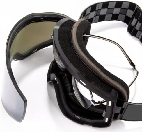 Ski Goggles for Men & Women – OTG (Over-The-Glasses) Compatible, Anti-Fog Dual Lens, UV400 Protection, Wide View for Snowboarding, Cycling (Black) in Kuwait