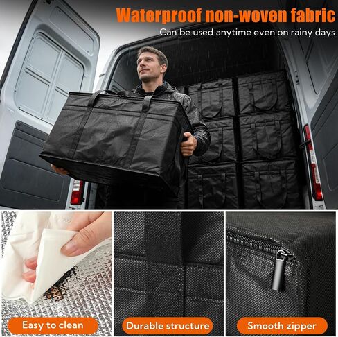 VZZNN 10 Pack Insulated Food Delivery Bags Bulk, Insulated Bag XXXL Pizza Delivery Bags, Foldable With Hard Bottom, Insulated Cooler Bag for Grocery, Catering, Travel, Hot/Cold Food Transport in Saudi Arabia