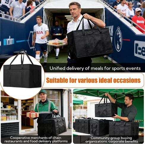 VZZNN 10 Pack Insulated Food Delivery Bags Bulk, Insulated Bag XXXL Pizza Delivery Bags, Foldable With Hard Bottom, Insulated Cooler Bag for Grocery, Catering, Travel, Hot/Cold Food Transport in Saudi Arabia