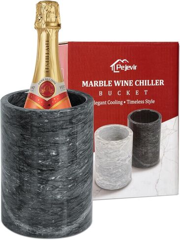 Marble Wine Chiller Bucket, Wine Cooler Champagne Chiller for Party, Kitchen, Bar Decor to Keep Wine & Beverages Cold, Holds Any 750ml Bottle, White in Saudi Arabia