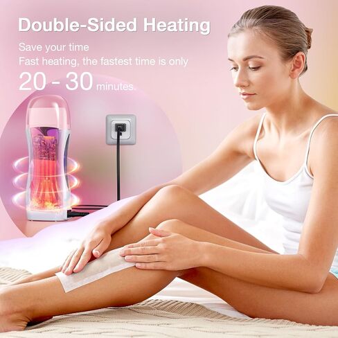 Roll on Wax Kit for Hair Removal at Home with Lavender and Honey Cartridges, 50 Wax Strips, Soft Wax Heater for Larger Areas of the Body for Women and Men in Saudi Arabia