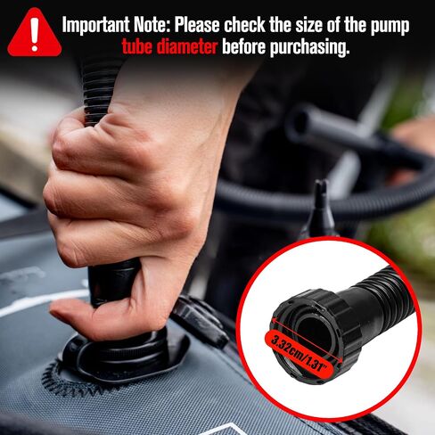 Paddle Board Pump Hose SUP Adapter Set - Inflation Tube Corrugated Plastic Hand Pump Valve Connector Swivel, Replacement Accessory for Inflatable Boat Raft Kayak Surfboard Mattress, Black in Saudi Arabia