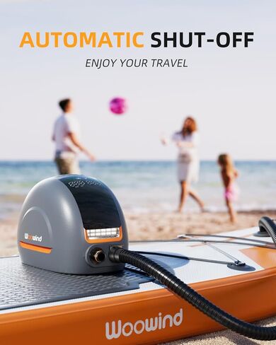 Woowind NW10 Paddle Board Pump Portable Sup Pump High Pressure 20 PSI Sup Air Pump, Dual Stage Inflation/Deflation, Type C/12V DC Electric Sup Pump for Inflatable Stand up Paddle Boards,Boats,Kayaks in Saudi Arabia