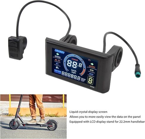 24‑72V Electric LCD Display, Water Proof S966 Display Meter Control Panel Lightweight Large Screen Bicycle Controller Panel for 22.2mm/0.87in Handlebars in Kuwait