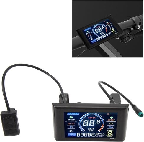 24‑72V Electric LCD Display, Water Proof S966 Display Meter Control Panel Lightweight Large Screen Bicycle Controller Panel for 22.2mm/0.87in Handlebars in Kuwait