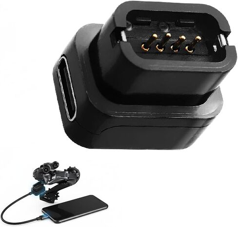 لمحول شاحن Shimano DI2 EC300 USB-C | محول 4 دبابيس إلى نوع C لدوارات المسار الإلكترونية ذات 12 سرعة | كابل شحن مدمج لدراجة الطوارئ للدراجات على الطرق/الجبلية in Kuwait