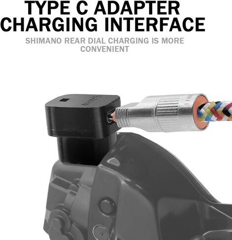 لمحول شاحن Shimano DI2 EC300 USB-C | محول 4 دبابيس إلى نوع C لدوارات المسار الإلكترونية ذات 12 سرعة | كابل شحن مدمج لدراجة الطوارئ للدراجات على الطرق/الجبلية in Kuwait