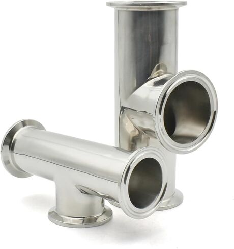 1pcs 1.5"- 4" SS304 3-Way Union Low Neck Tee Fitting Pipe Fittings 50.5-119MM With 3 Clamps in Kuwait