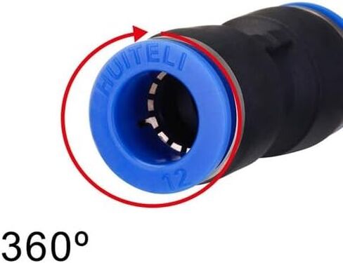 40-Piece PU Push-to-Connect Air Line Fittings: 1/4" (4mm), 5/16" (6mm), 3/8" (8mm), 1/2" (10mm) Straight Connectors for Pneumatic Systems in Kuwait