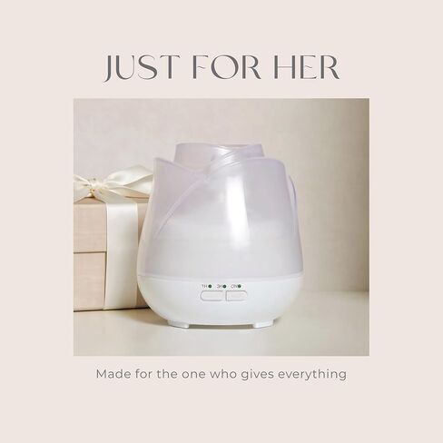 جندي المعيشة Rose Qualice Diffuser-Mini Untrasonic Armatherapy Dusfuser للمنزل أو غرفة النوم أو المكتب-USB مدعوم ، ضباب هادئ ، ضوء 7 ألوان ، إغلاق السيارات ، هدية للنساء-أبيض صلب in Kuwait