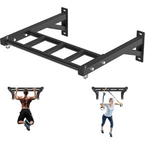 Pull Up Bar Wall Mounted, 600lbs Heavy Duty Chin Up Bar, 24" Multi-Grip Strength Training Pull-up Bars, for Garage Indoor Basement Workout Strength Training Equipment with Round Anchors in Kuwait