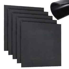 AHANDMAKER 5pcs Solid Rubber Sheets, 1/4" (0.25") Thick x 8" Wide x 8" Long Neoprene Crash Damping Pad Perfect for DIY Rubber Gasket, Weather Stripping, Sealing, Padding in Kuwait