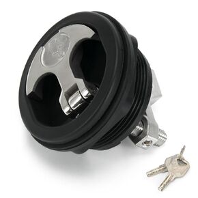 T-Handle Boat Hatch Latch with Keyed Lock, 3" Marine Flush Pull Slam Latch for Freshwater Boat Hatch Door Deck Cabinet Compartment, Black Nylon & Chrome Plated Handle in Kuwait