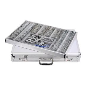 266 Pieces A-Grade Optical Trial Lens Set, Premium Optometry Refraction Kit with Adjustable Trial Frame, Full Lenses & Accessories, Durable Aluminum Storage Case for Eye Testing in Kuwait