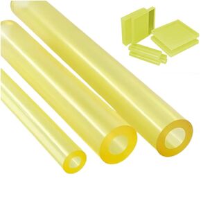 Polyurethane Hollow Rods PU Round Hollow Rod Yellow Translucent 500mm Length Diameter 16-120mm Aperture 6-80mm(16 * 6mm) in Saudi Arabia