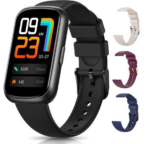 Fitness Trackers,Smart Watches for Men Women with 24/7 Heart Rate/Sleep Monitor, Fitness Watch with IP68 Waterproof, Health Activity Trackers for Android and iPhone Black in Saudi Arabia