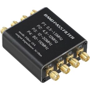 Radio Pre-Filter with 4-Pass Bandpass Filter BPF 06A 1Hz-300MHz 50 Ohm Aluminum Shell Compatible with Malachite Radio for sma Socket Reduces Medium Wave Short Wave FM Size 48.5x45x18mm Black in Saudi Arabia