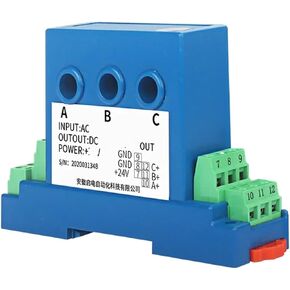 8mm Hole Three-Phase AC Current Transmitter AC5A 10A 20A 50A to 0-5Vdc 0-10Vdc Output Power Sensor Module Rated DC24V(3xac 0-50a,0-5Vdc Output) in Kuwait