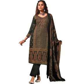 ladyline Womens Pashmina Printed Salwar Kameez Suit Indian Pakistani Dress in Saudi Arabia