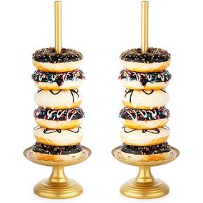 Donut Stand Metal 2 Pack,Display Tower for Dessert Table, Doughnut Holder for Birthday, Wedding, Baby Shower, Bridal Showers,Christmas, Party Supplies (White) in Saudi Arabia