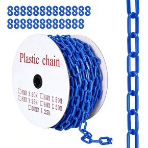 120FT Plastic Chain Black, Safety Barrier Chain with 25 Hooks, 1.5 Inch Large Links, 6MM Thick UV Resistant Plastic Chain Links for Crowd Control, Parking Lots, Driveways, Construction, Queue Lines in Saudi Arabia
