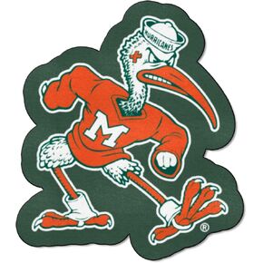 Fanmats 7910 University of Miami Hurricanes Nylon Mascot Shaped Rug in Kuwait