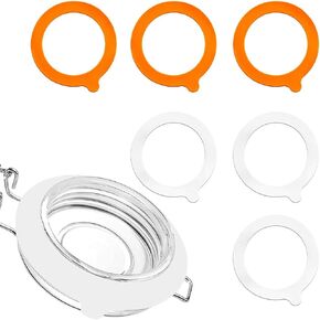 Replacement of 6 jar seals, silicone seals, standard rubber airtight sealing rings for storing jars, sheathed glass jars (white, orange) in Saudi Arabia