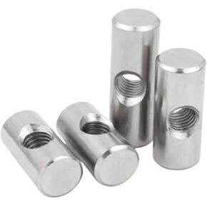 10pcs M4 M5 M6 304 Stainless Steel Cross Hole Barrel Nut Bolts Cylindrical Pin Dowel Wood Furniture Embedded Locking Long Nut(M6x18 (OD10mm)) in Kuwait