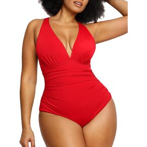 SHAPELLX Tummy Control Swimsuit for Women Shapewear Bathing Suit Ruched Plunge Cut Out Swimsuits One Piece Swimwear in Kuwait