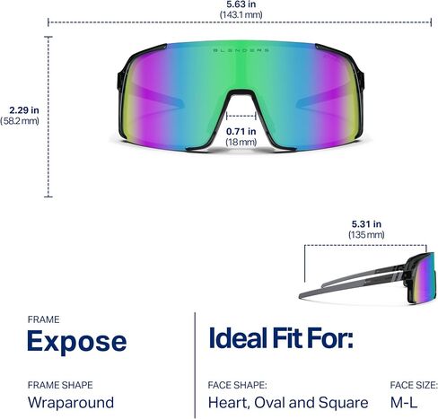 Exposé Eyewear Exposé - النظارات الشمسية المستقطبة - منصات الأنف القابلة للتعديل - 100 ٪ حماية للأشعة فوق البنفسجية - للرجال والنساء in Kuwait