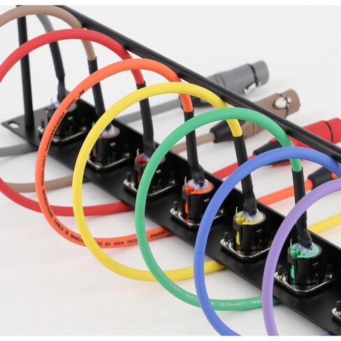 AMIMA 8-Channel XLR Patch Bay، ثعبان صوتي مثبت على حامل 1U، منافذ مرمزة بالألوان، جهات اتصال مطلية بالذهب للاستوديو والصوت الحي (XLR) in Kuwait