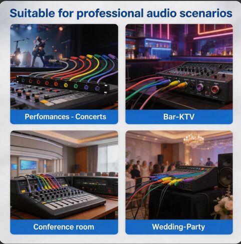 AMIMA 8-Channel XLR Patch Bay، ثعبان صوتي مثبت على حامل 1U، منافذ مرمزة بالألوان، جهات اتصال مطلية بالذهب للاستوديو والصوت الحي (XLR) in Kuwait
