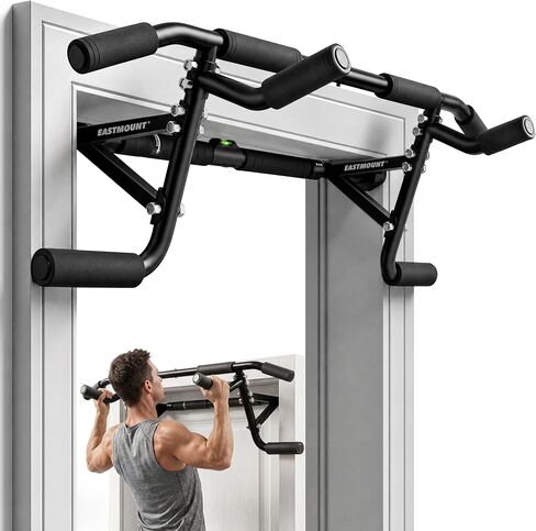 EAST MOUNT Doorway Pull Up Bar, Adjustable Height, Leave Installed, Full Range Pull-Ups, No Drill Home Gym Equipment, Multi-Grip Pull Up Bar, Holds up to 440 LBS in Kuwait