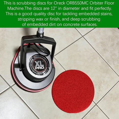 12" Orbiter Cleaning Pads for Oreck ORB550MC Orbiter Floor Machine,2-Pack Commercial Floor Scrubber Pads for Tile, Concrete, and Vinyl Surfaces Scrubbing in Kuwait