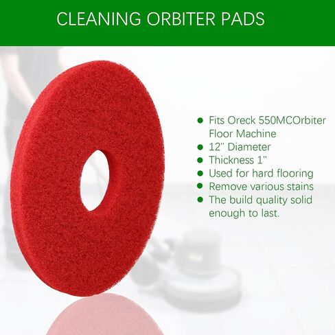 12" Orbiter Cleaning Pads for Oreck ORB550MC Orbiter Floor Machine,2-Pack Commercial Floor Scrubber Pads for Tile, Concrete, and Vinyl Surfaces Scrubbing in Kuwait
