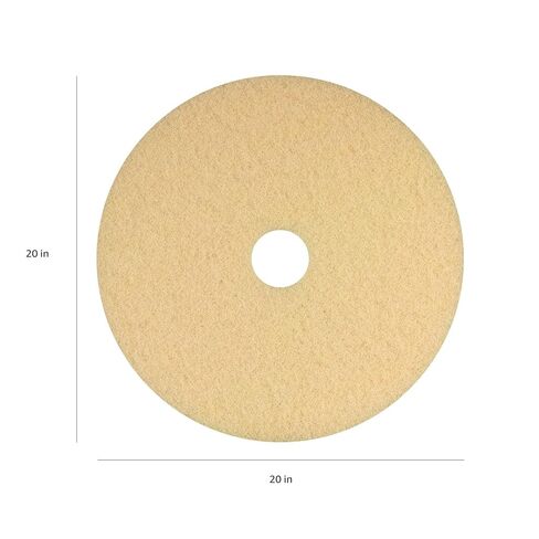 Americo Beige Carpet Cleaning Floor Pad, 20" Diameter, 5 Pads/Case, Made in USA in Kuwait
