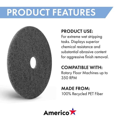 Americo Titan Extreme Stripping Floor Pad, 20" Diameter, 5 Pads/Case in Kuwait