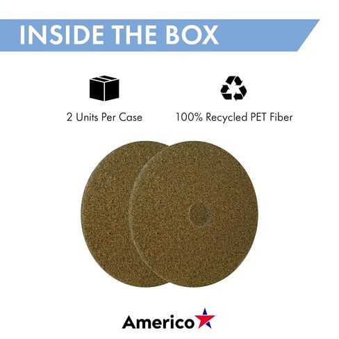 Americo Black Diamond 1500 Yellow Initial Polishing Flood Pad, 27" Diameter, Medium Gloss, 1500 Grit, 2 Pads/Case, Made in The USA in Kuwait