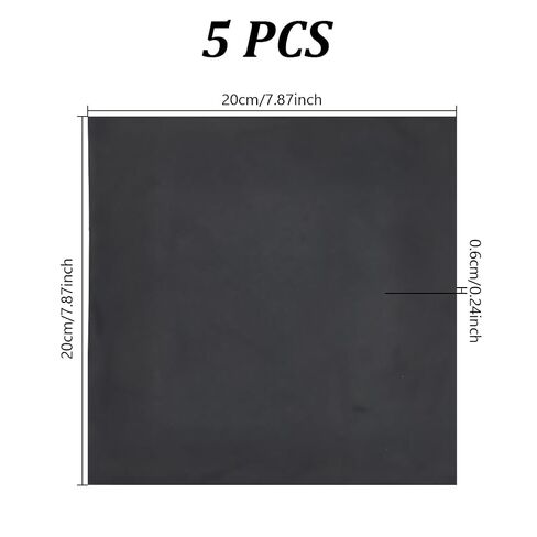 AHANDMAKER 5pcs Solid Rubber Sheets, 1/4" (0.25") Thick x 8" Wide x 8" Long Neoprene Crash Damping Pad Perfect for DIY Rubber Gasket, Weather Stripping, Sealing, Padding in Kuwait