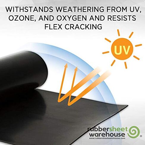 Rubber Sheet Warehouse .125" (1/8") Thick x 3" Wide x 50' Feet -Neoprene Rubber Strip Commercial Grade 65A, Smooth Finish, Solid Rubber, Perfect for Weather Stripping, Gasket, Costume & DIY Projects… in Kuwait