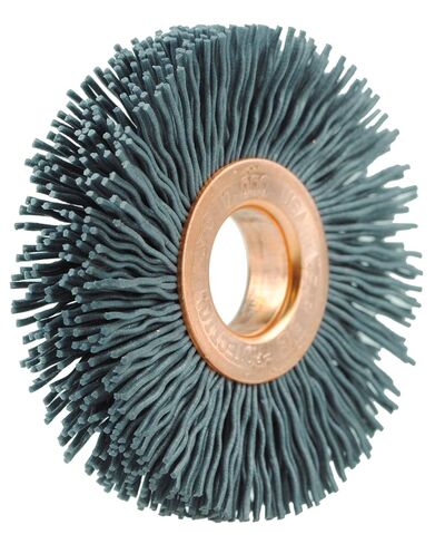 Weiler 17543 2" Nylox Wheel Brush, .022/320SC Crimped Fill, 1/2" Arbor Hole, Made in the USA (Pack of 10) in Kuwait