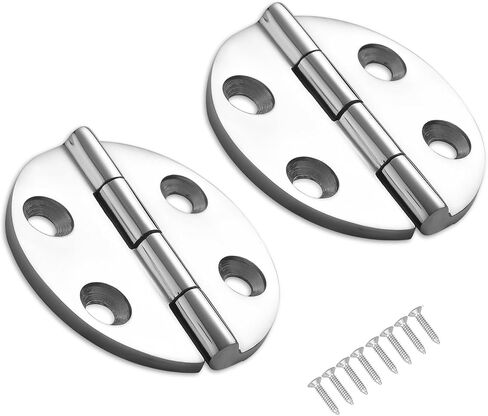 Heavy Duty Marine Boat Hatch Hinges, 316 Stainless Steel, 2.5-Inch Round Hinges for Cabinet Door with Screws (2-Pack) in Kuwait
