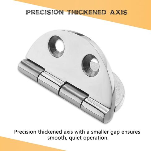 Heavy Duty Marine Boat Hatch Hinges, 316 Stainless Steel, 2.5-Inch Round Hinges for Cabinet Door with Screws (2-Pack) in Kuwait