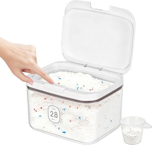 2.8L Laundry Detergent Dispenser with One-Press Lid, Laundry Powder Container For Laundry Room Organization and Storage Pod And Airtight Dishwasher Pod Holder For Bead Powder 1 pack in Kuwait